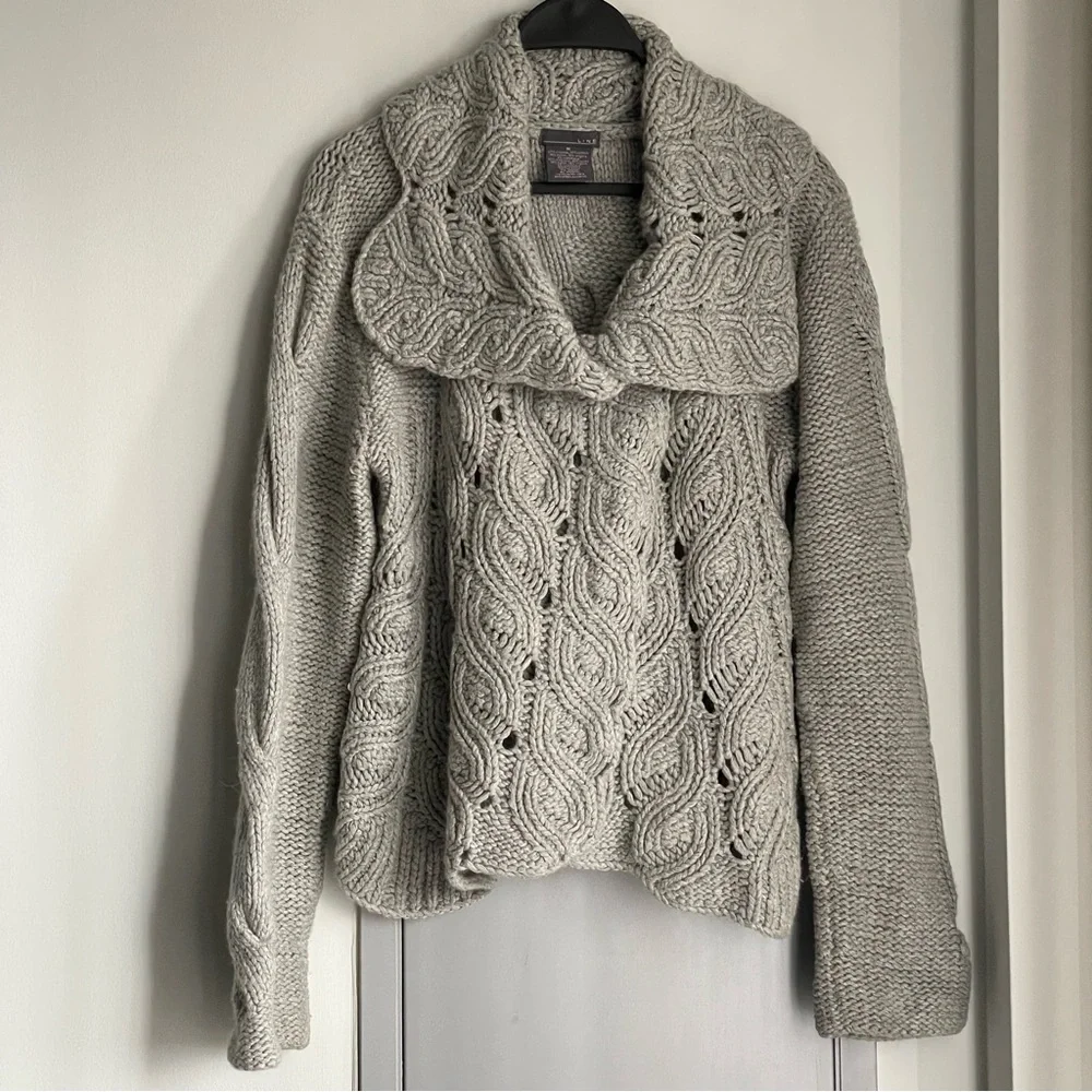 LINE Grey Cozy Cable Knit Cardigan - Picture 1 of 10
